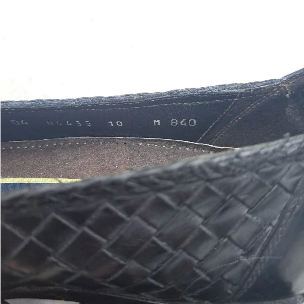 Bragano Tassel Loafers Men's Size‎ 10 M Black Woven Leather Slip On Shoes